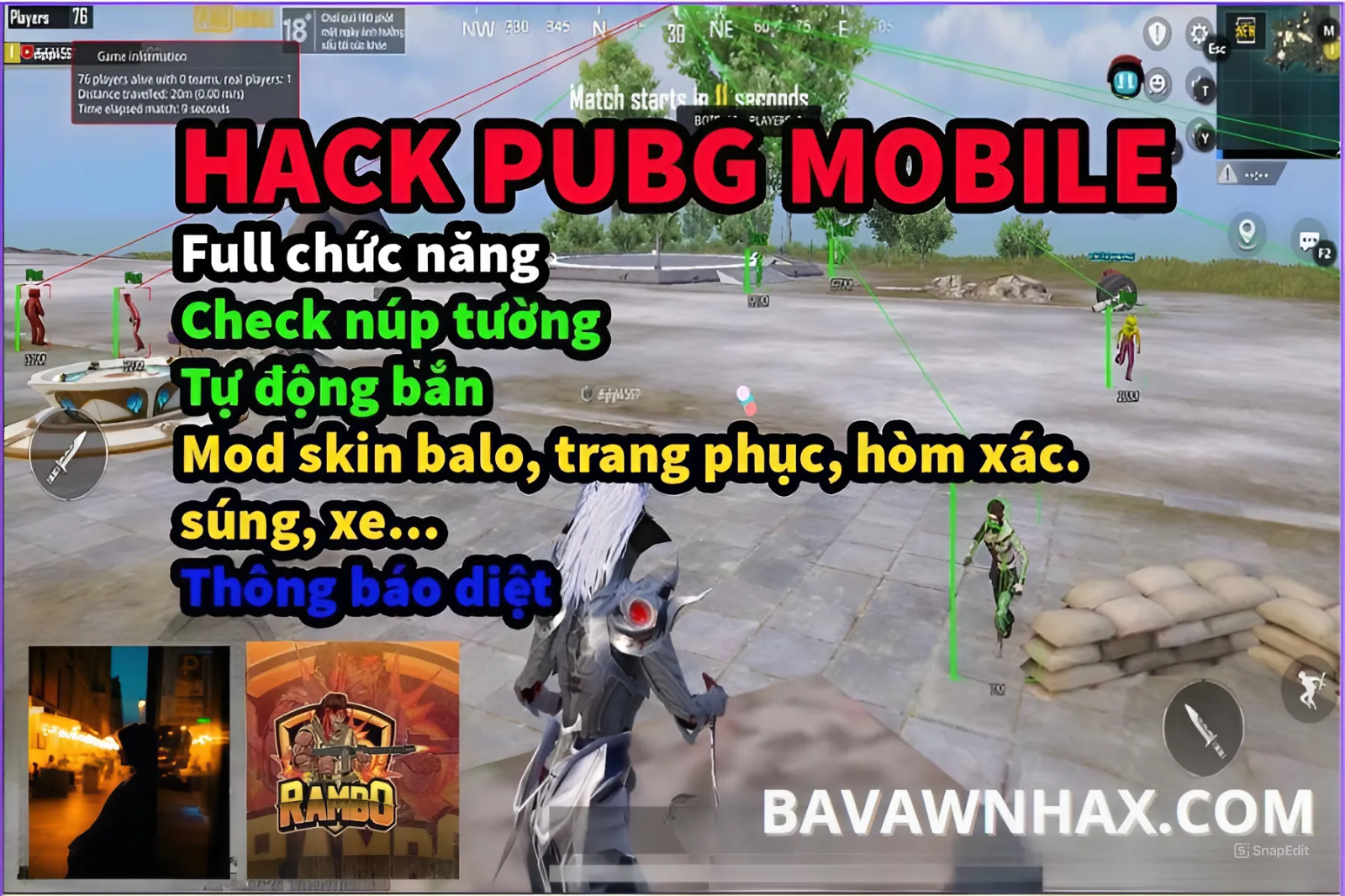 Hack BẢN RAMBO-Gameloop - Hack PUBG Mobile Giả Lập