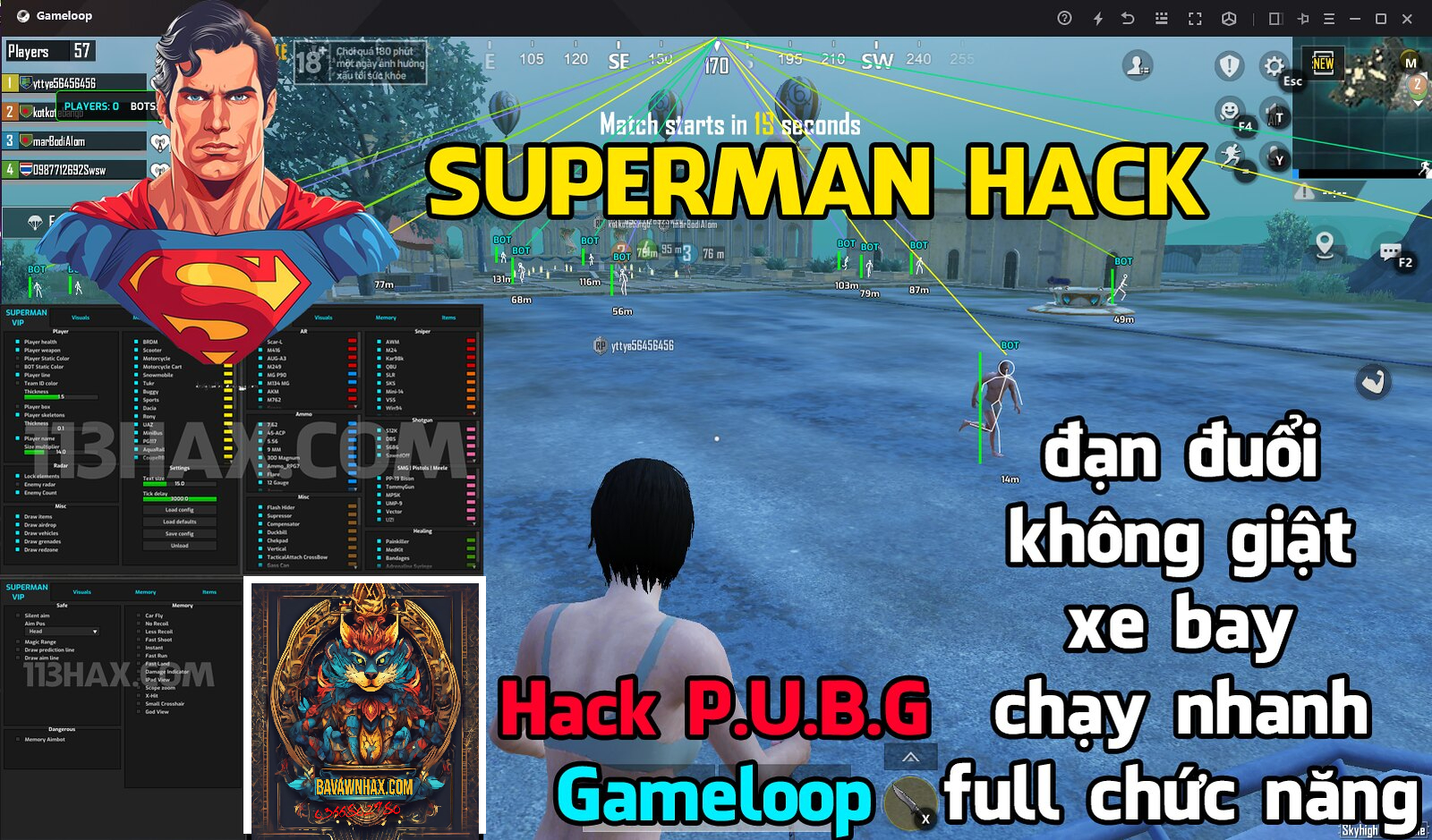 Hack BẢN SUPERMAN-HACK - HACK PUBG MOBILE GIẢ LẬP